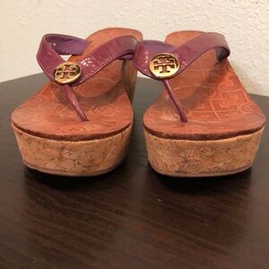 TORY BURCH Thora Wedges Patten Leather Straps Summer Women’s 8 M